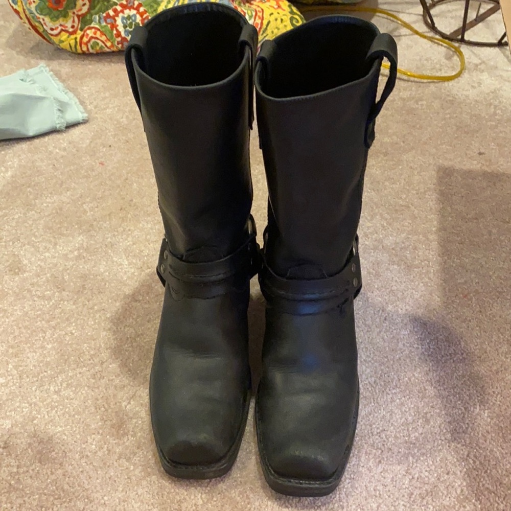 Roadwolf Black Leather Boots